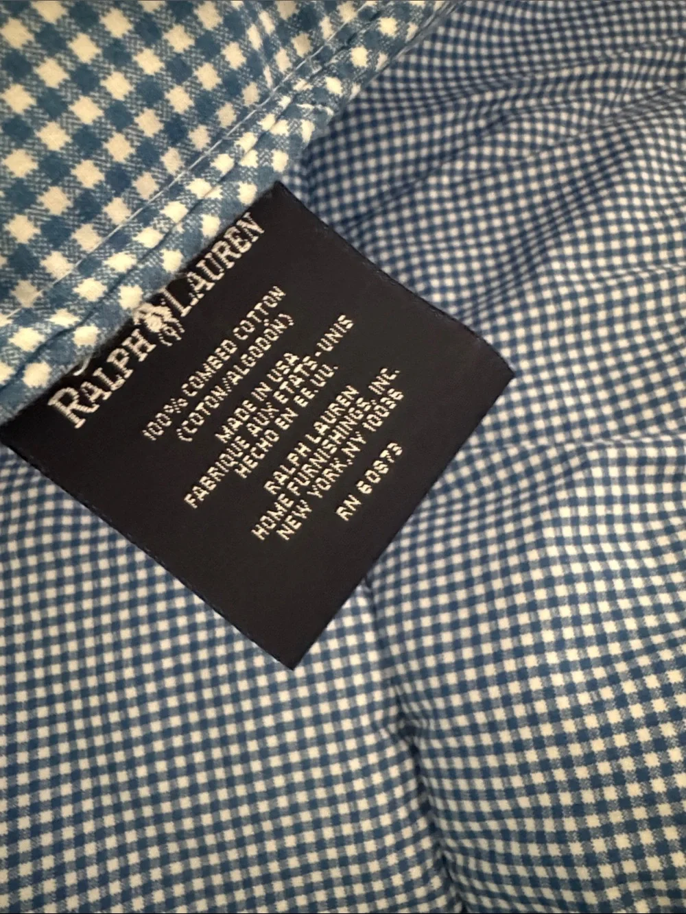 Two Ralph Lauren Blue Gingham Twin Comforters and Pillowcases